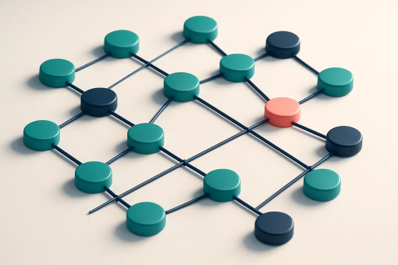 a network of small circular nodes connected by lines