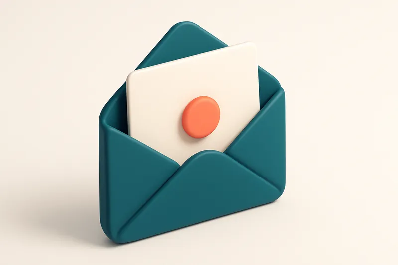 a single envelope with a hidden dot inside it, visible only in detail