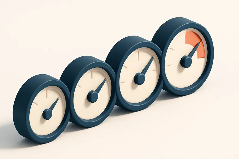 a row of four gauges, each marked with a different engagement level: 0%, 5%, 20%, 95%