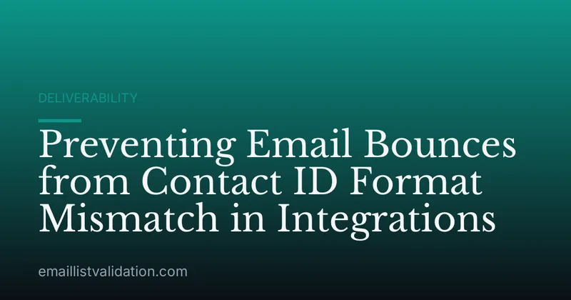 Preventing Email Bounces from Contact ID Format Mismatch in Integrations
