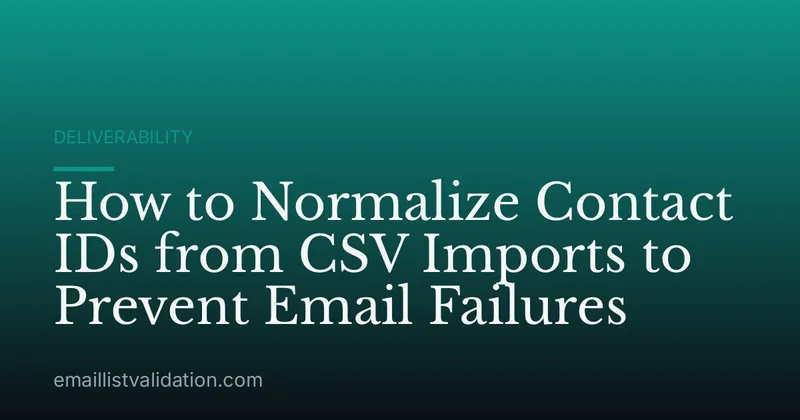 How to Normalize Contact IDs from CSV Imports to Prevent Email Failures