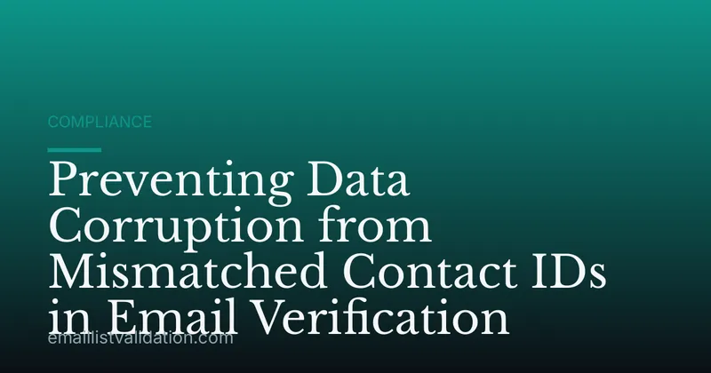 Preventing Data Corruption from Mismatched Contact IDs in Email Verification
