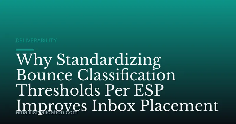 Why Standardizing Bounce Classification Thresholds Per ESP Improves Inbox Placement