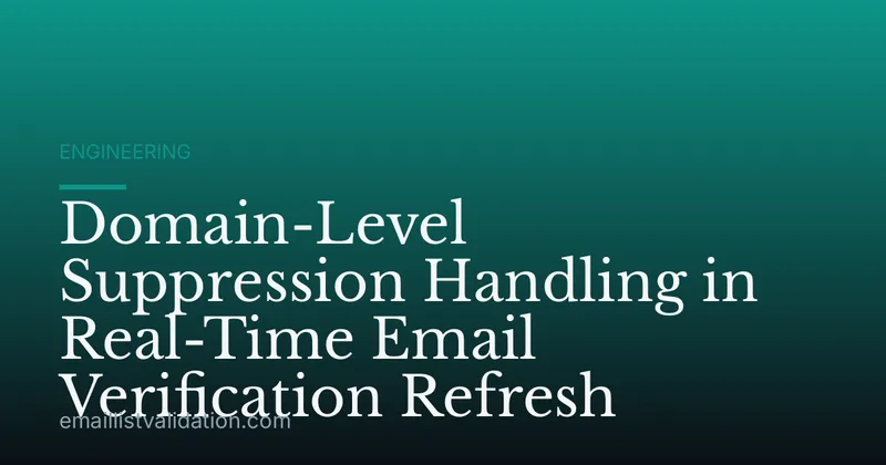 Domain-Level Suppression Handling in Real-Time Email Verification Refresh