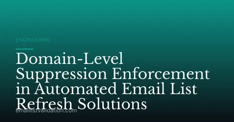 Domain-Level Suppression Enforcement in Automated Email List Refresh Solutions