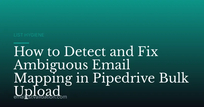 How to Detect and Fix Ambiguous Email Mapping in Pipedrive Bulk Upload