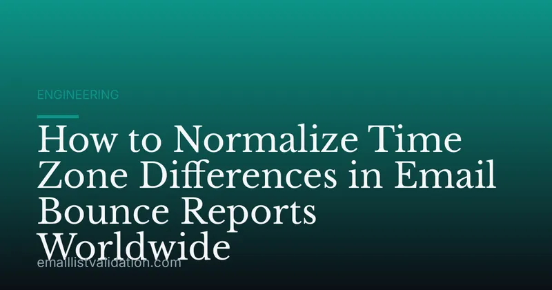How to Normalize Time Zone Differences in Email Bounce Reports Worldwide