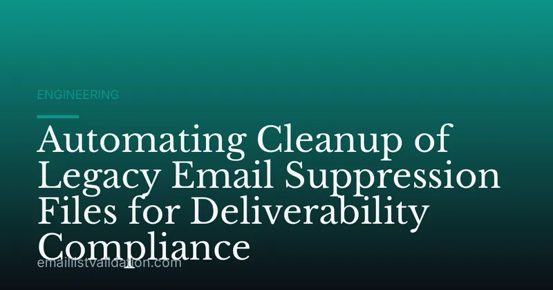 Automating Cleanup of Legacy Email Suppression Files for Deliverability Compliance