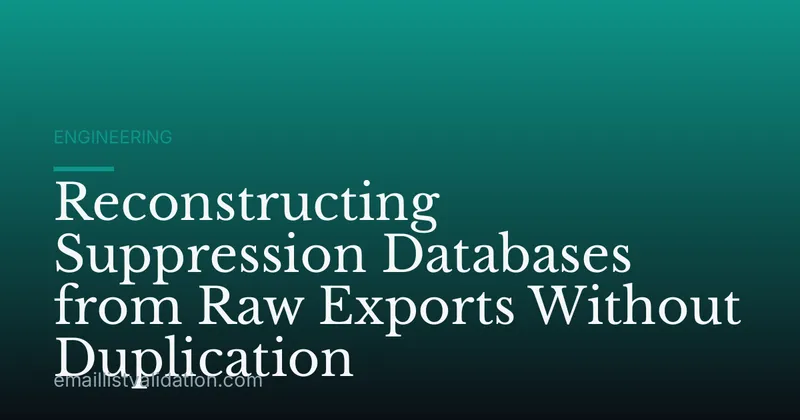 Reconstructing Suppression Databases from Raw Exports Without Duplication
