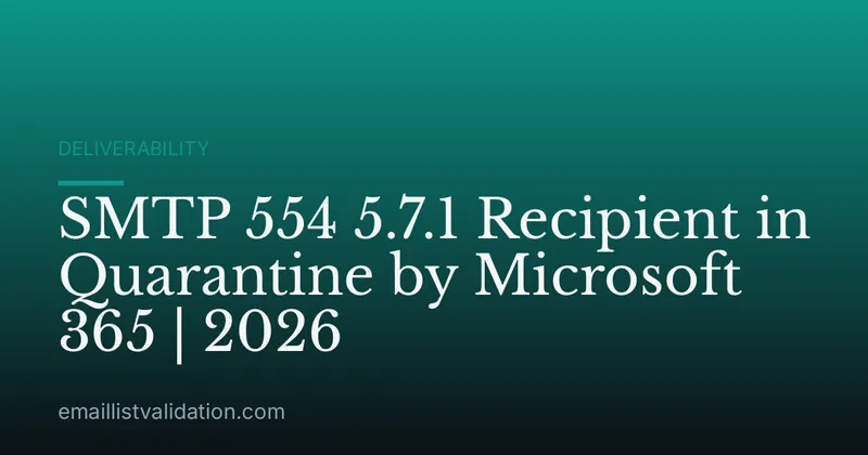 SMTP 554 5.7.1 Recipient in Quarantine by Microsoft 365 | 2026