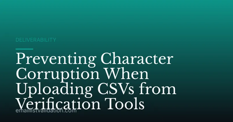 Preventing Character Corruption When Uploading CSVs from Verification Tools