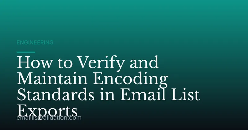 How to Verify and Maintain Encoding Standards in Email List Exports