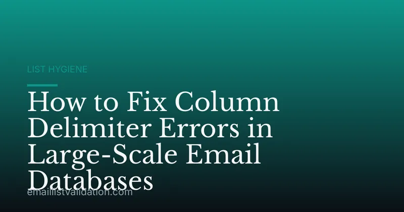 How to Fix Column Delimiter Errors in Large-Scale Email Databases