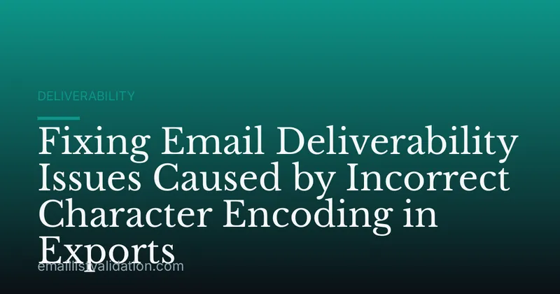 Fixing Email Deliverability Issues Caused by Incorrect Character Encoding in Exports