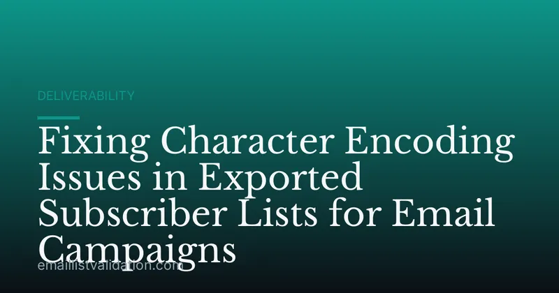 Fixing Character Encoding Issues in Exported Subscriber Lists for Email Campaigns