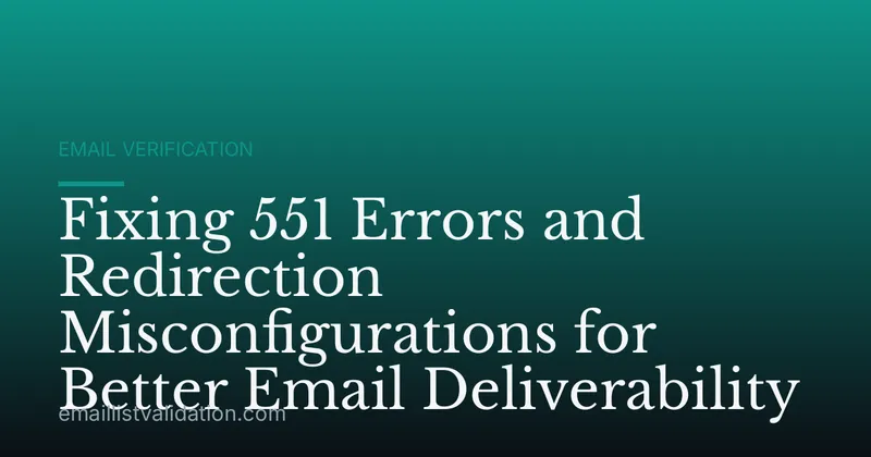 Fixing 551 Errors and Redirection Misconfigurations for Better Email Deliverability