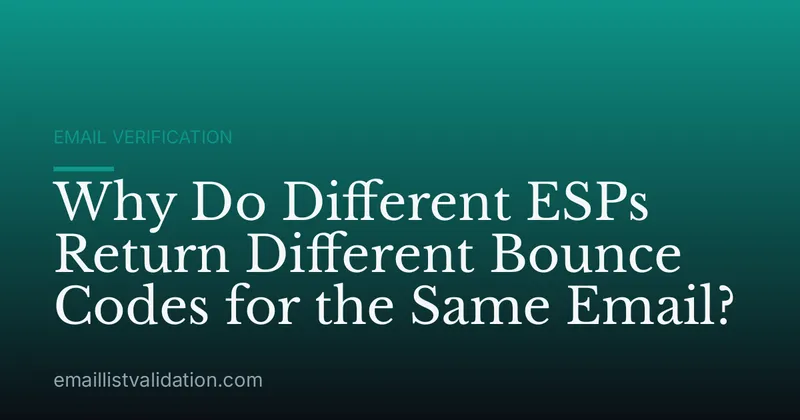 Why Do Different ESPs Return Different Bounce Codes for the Same Email?