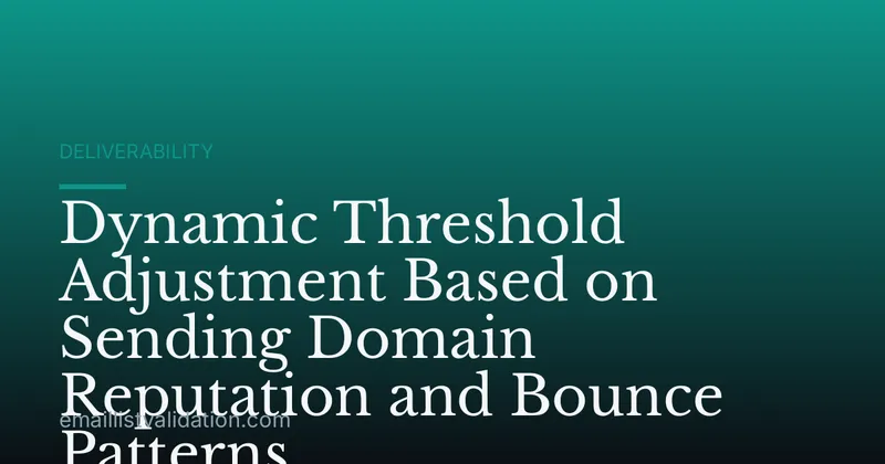 Dynamic Threshold Adjustment Based on Sending Domain Reputation and Bounce Patterns
