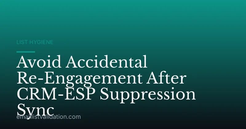 Avoid Accidental Re-Engagement After CRM-ESP Suppression Sync