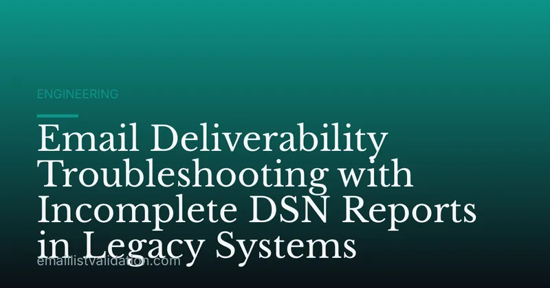 Email Deliverability Troubleshooting with Incomplete DSN Reports in Legacy Systems