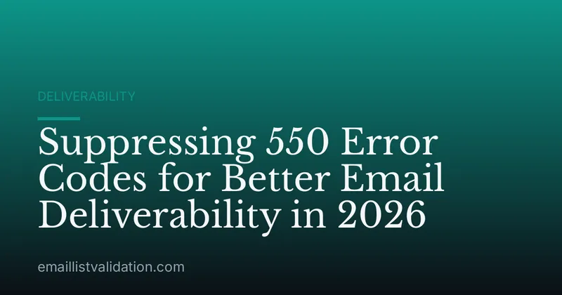 Suppressing 550 Error Codes for Better Email Deliverability in 2026