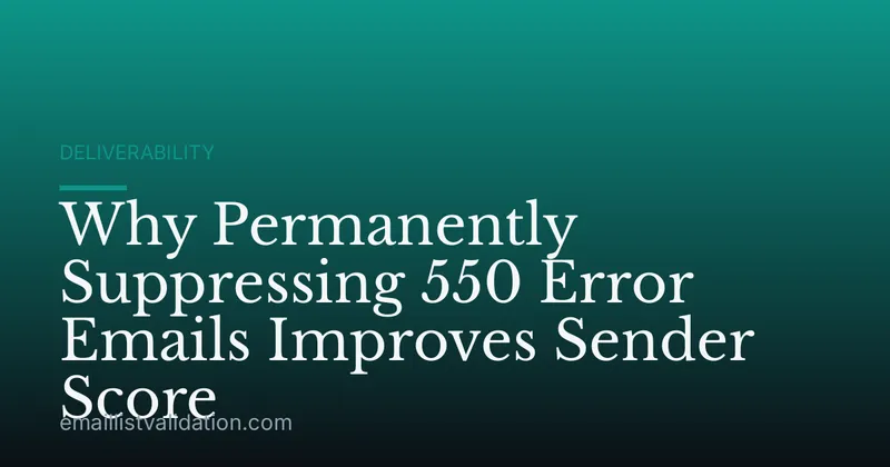 Why Permanently Suppressing 550 Error Emails Improves Sender Score