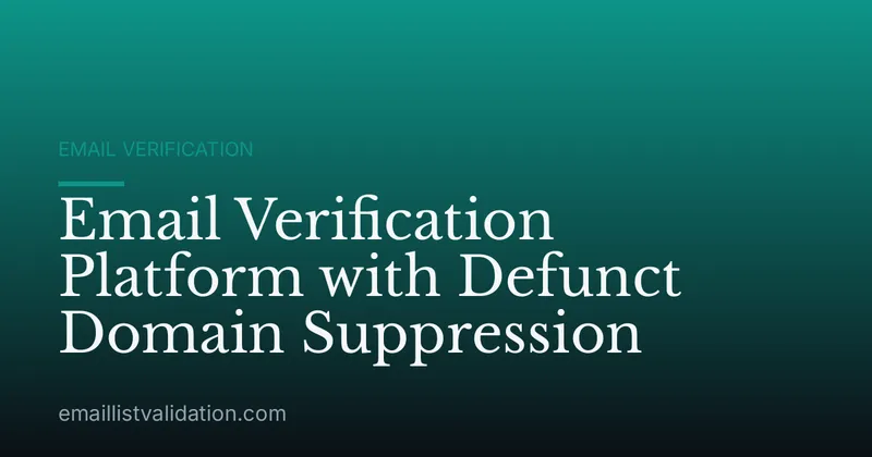 Email Verification Platform with Defunct Domain Suppression
