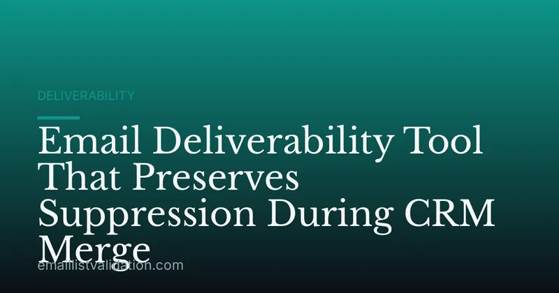 Email Deliverability Tool That Preserves Suppression During CRM Merge