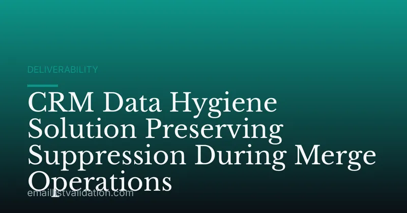 CRM Data Hygiene Solution Preserving Suppression During Merge Operations