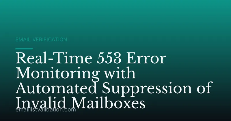 Real-Time 553 Error Monitoring with Automated Suppression of Invalid Mailboxes