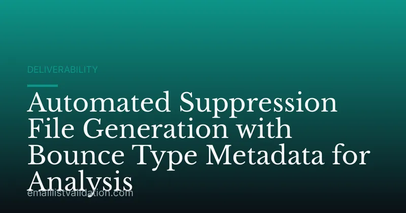 Automated Suppression File Generation with Bounce Type Metadata for Analysis