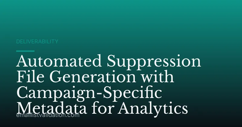 Automated Suppression File Generation with Campaign-Specific Metadata for Analytics
