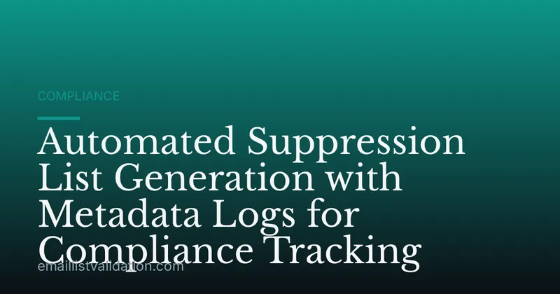 Automated Suppression List Generation with Metadata Logs for Compliance Tracking