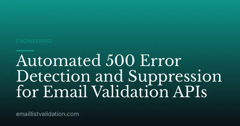 Automated 500 Error Detection and Suppression for Email Validation APIs