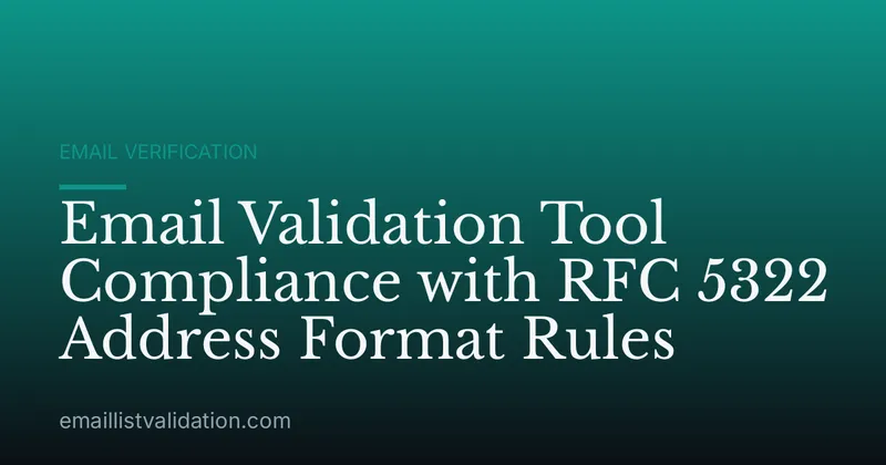 Email Validation Tool Compliance with RFC 5322 Address Format Rules