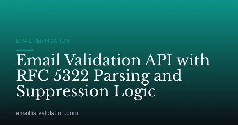 Email Validation API with RFC 5322 Parsing and Suppression Logic