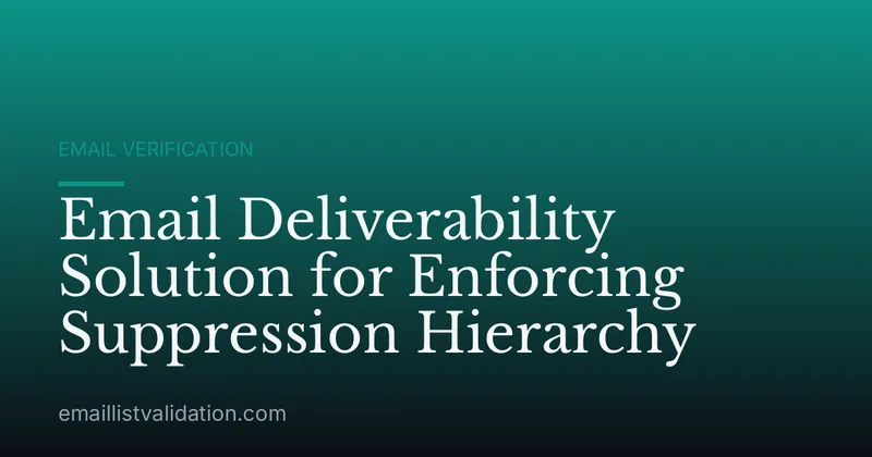 Email Deliverability Solution for Enforcing Suppression Hierarchy
