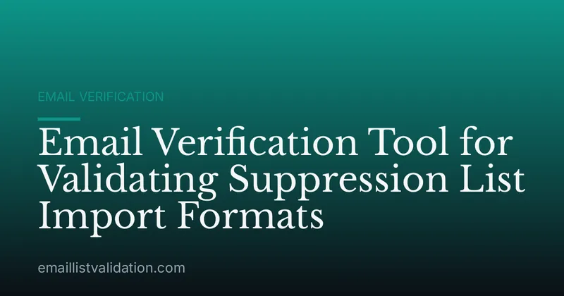 Email Verification Tool for Validating Suppression List Import Formats