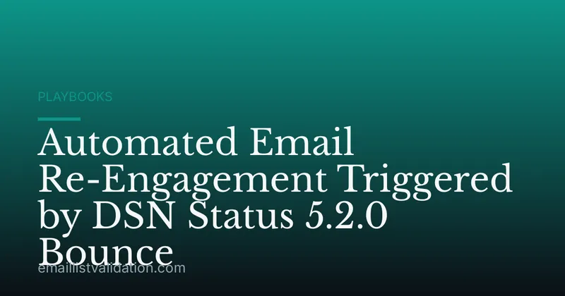 Automated Email Re-Engagement Triggered by DSN Status 5.2.0 Bounce
