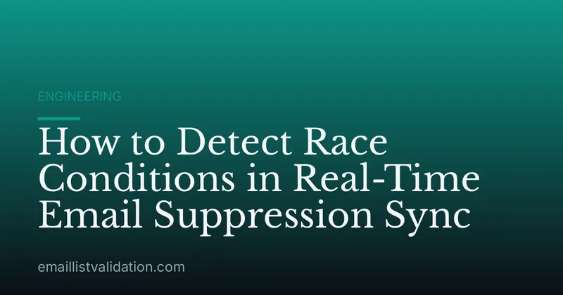 How to Detect Race Conditions in Real-Time Email Suppression Sync