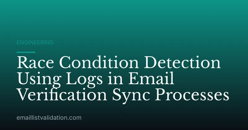 Race Condition Detection Using Logs in Email Verification Sync Processes