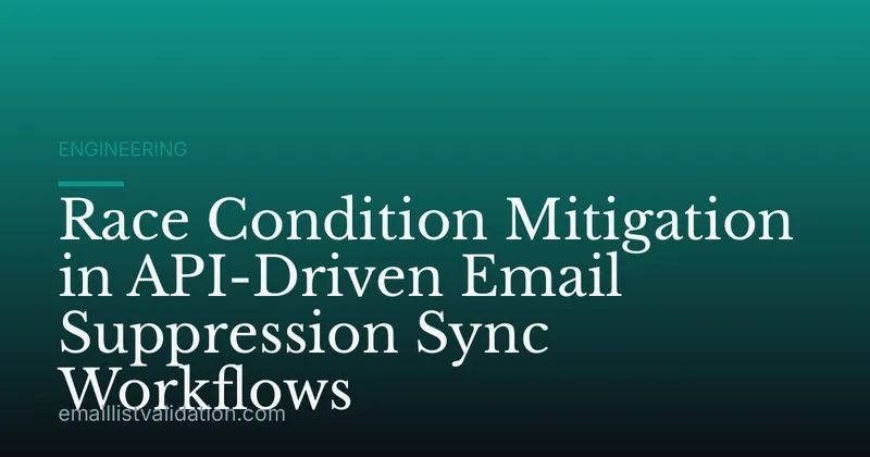 Race Condition Mitigation in API-Driven Email Suppression Sync Workflows