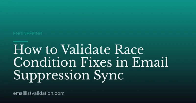 How to Validate Race Condition Fixes in Email Suppression Sync