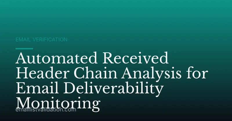 Automated Received Header Chain Analysis for Email Deliverability Monitoring