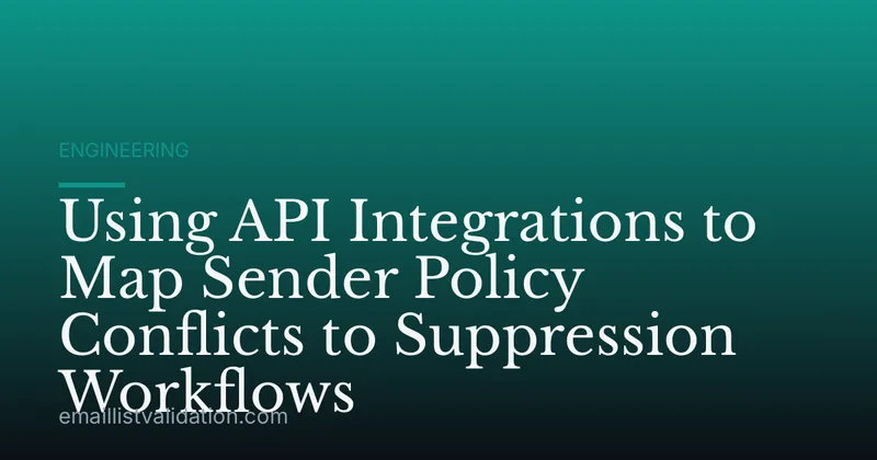 Using API Integrations to Map Sender Policy Conflicts to Suppression Workflows