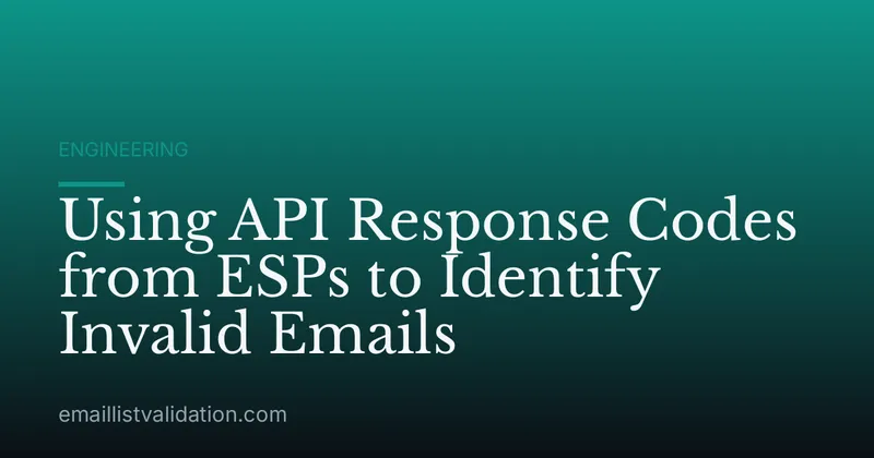 Using API Response Codes from ESPs to Identify Invalid Emails