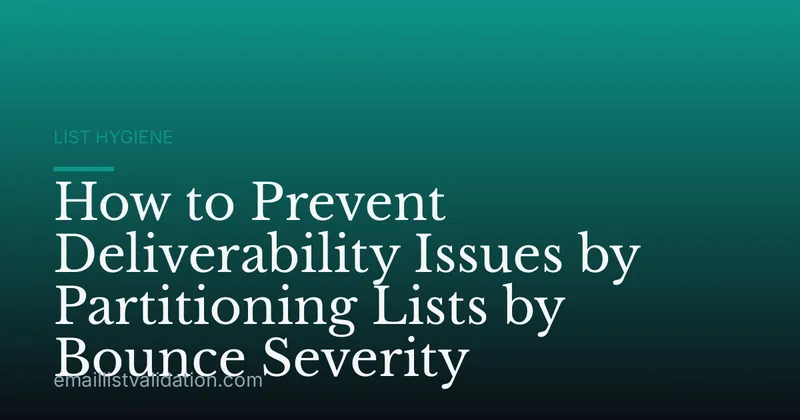 How to Prevent Deliverability Issues by Partitioning Lists by Bounce Severity