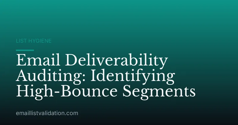 Email Deliverability Auditing: Identifying High-Bounce Segments