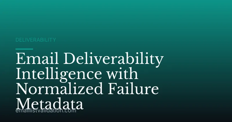 Email Deliverability Intelligence with Normalized Failure Metadata