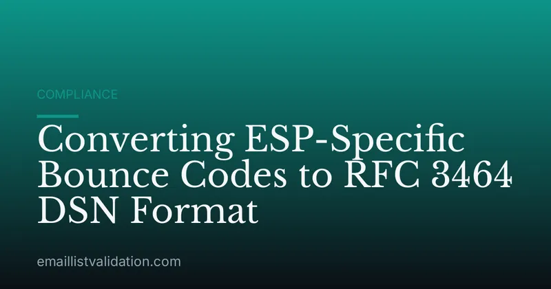 Converting ESP-Specific Bounce Codes to RFC 3464 DSN Format